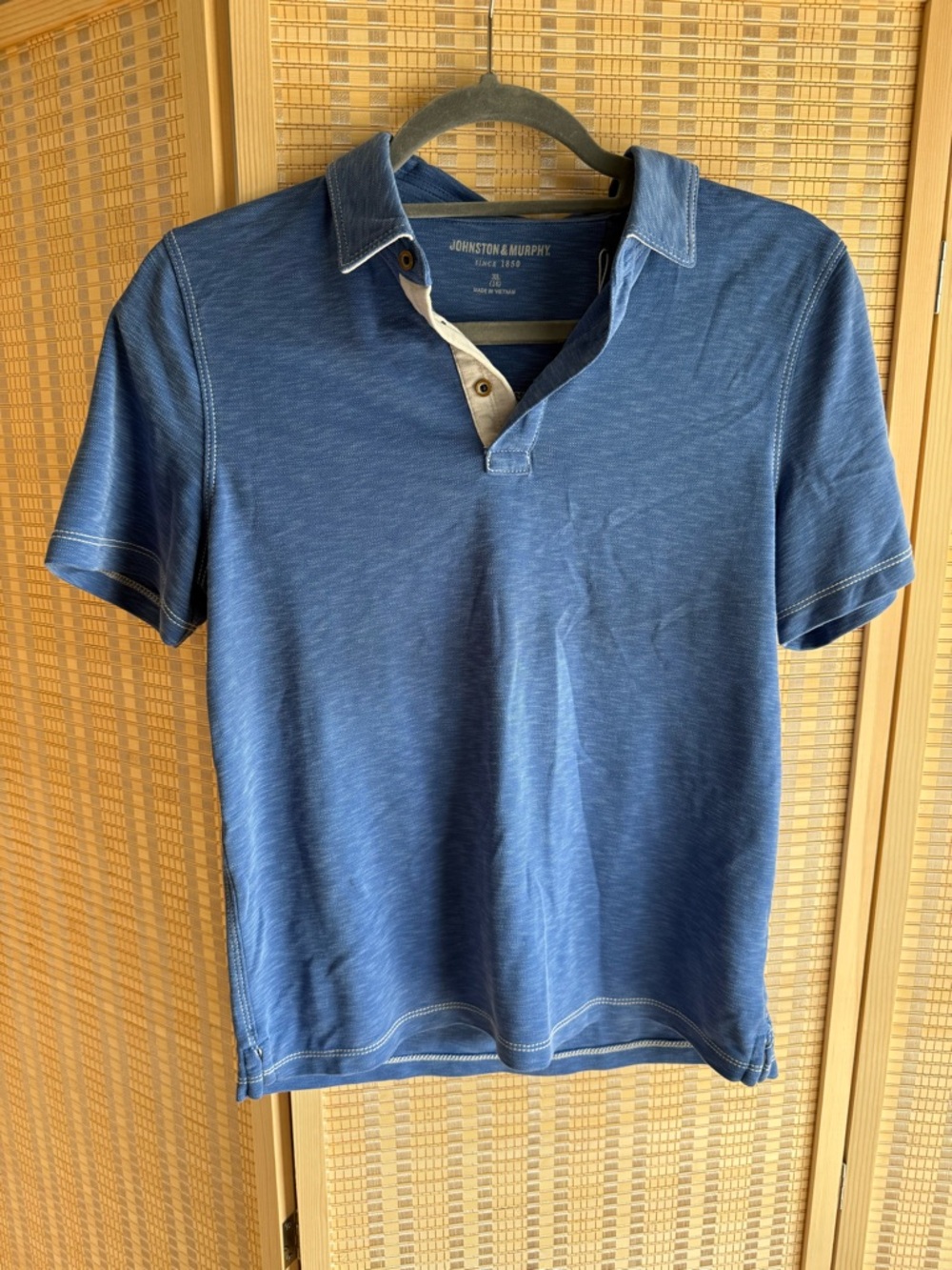 Johnston & Murphy Boy’s Blue Short-Sleeve Polo Shirt
